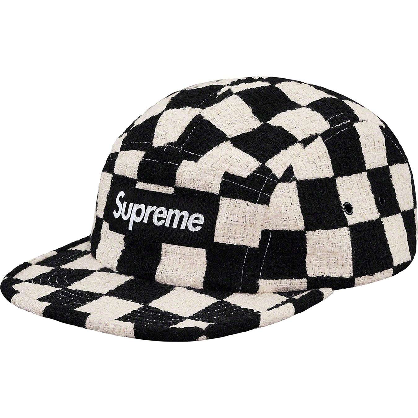 Checkerboard Bouclé Camp Cap view 6